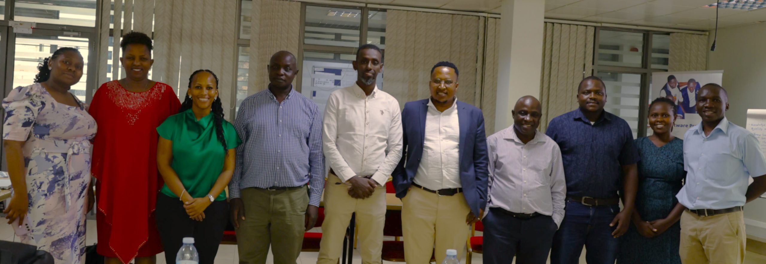 A group Photo taken in the Training room after Prof. Moses Joloba